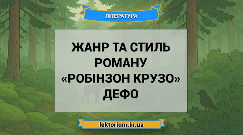 Жанр та стиль роману «Робінзон Крузо» Дефо