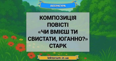 Композиція повісті «Чи вмієш ти свистати, Юганно» Старк