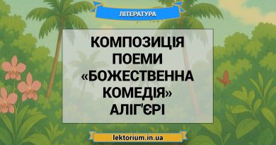 Композиція поеми «Божественна комедія» Аліг'єрі