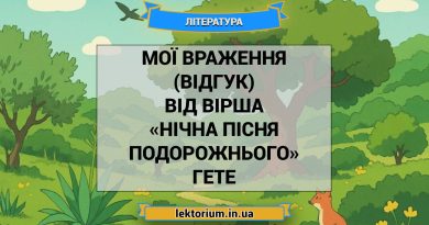 Мої враження (відгук) від вірша «Нічна пісня подорожнього» Гете