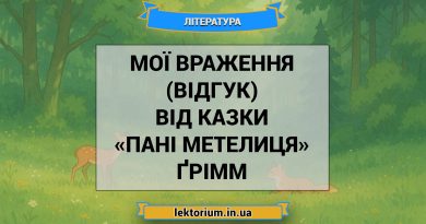 Мої враження (відгук) від казки «Пані Метелиця» Ґрімм