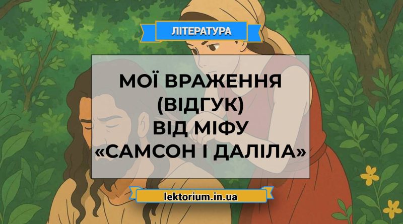 Мої враження (відгук) від міфу «Самсон і Даліла»