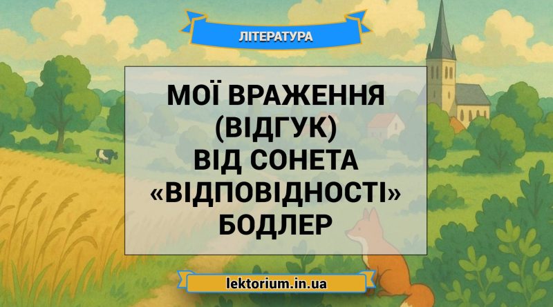Мої враження (відгук) від сонета «Відповідності» Бодлер
