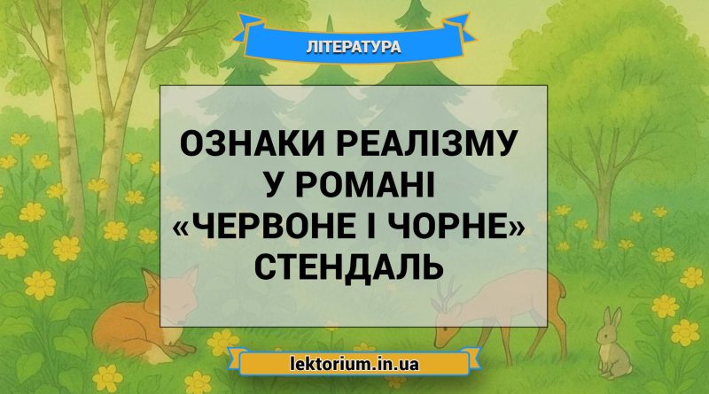 Ознаки реалізму у романі «Червоне і чорне» Стендаль