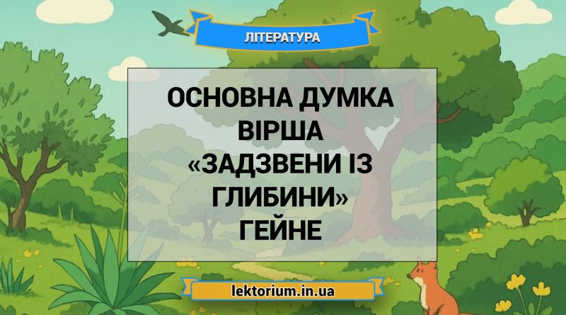 Основна думка вірша «Задзвени із глибини» Гейне