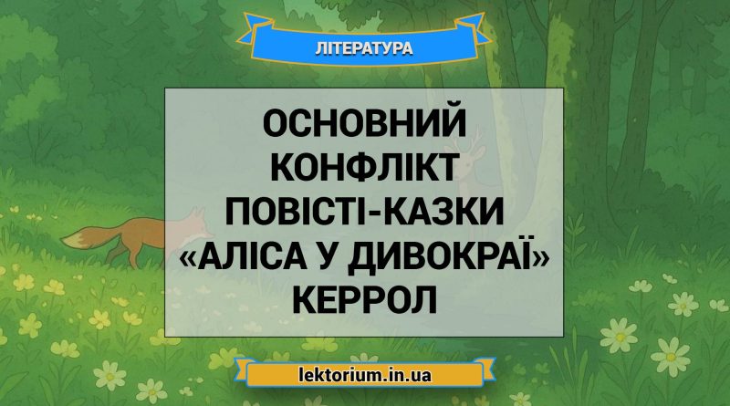 Основний конфлікт повісті-казки «Аліса у Дивокраї» Керрол