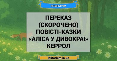 Переказ (скорочено) повісті-казки «Аліса у Дивокраї» Керрол