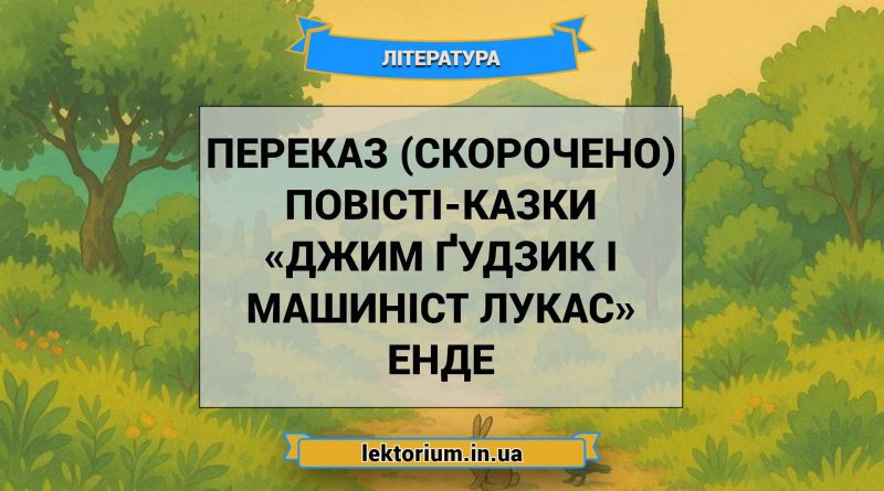 Переказ (скорочено) повісті-казки «Джим Ґудзик і машиніст Лукас» Енде