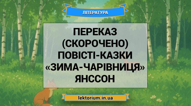 Переказ (скорочено) повісті-казки «Зима-чарівниця» Янссон
