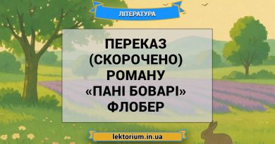Переказ (скорочено) роману «Пані Боварі» Флобер