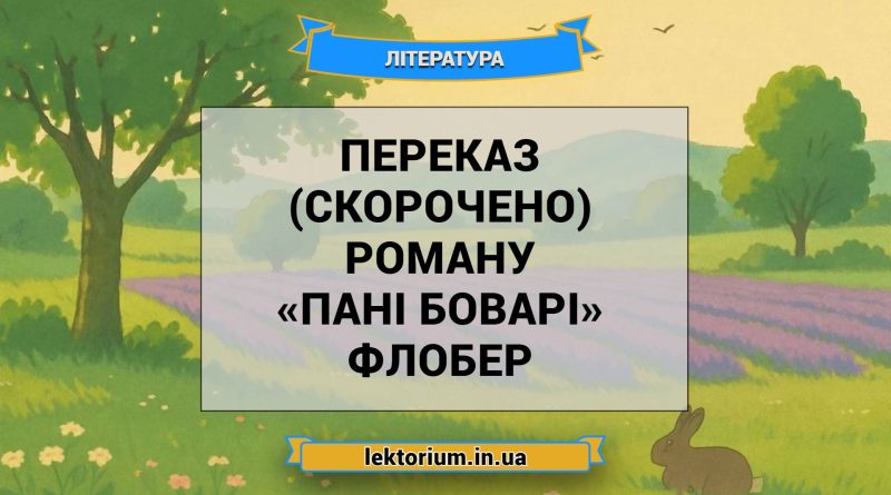 Переказ (скорочено) роману «Пані Боварі» Флобер