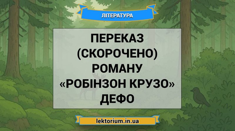Переказ (скорочено) роману «Робінзон Крузо» Дефо