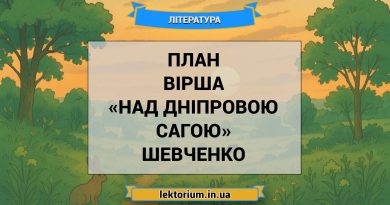 План вірша «Над Дніпровою сагою» Шевченко