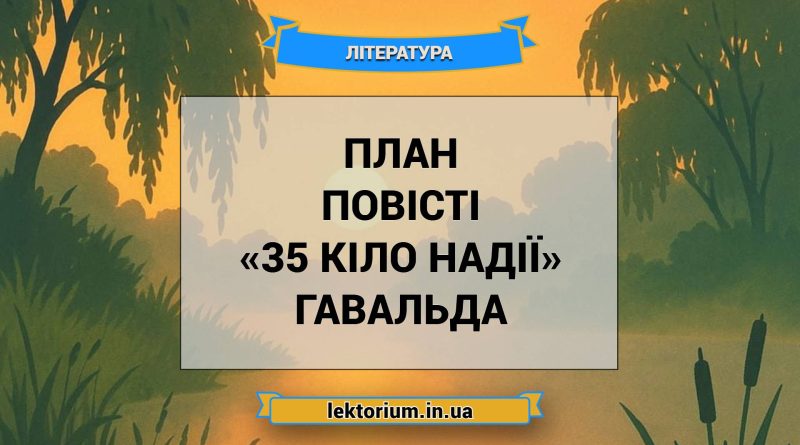 План повісті «35 кіло надії» Гавальда