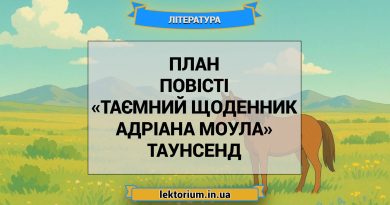 План повісті «Таємний щоденник Адріана Моула» Таунсенд