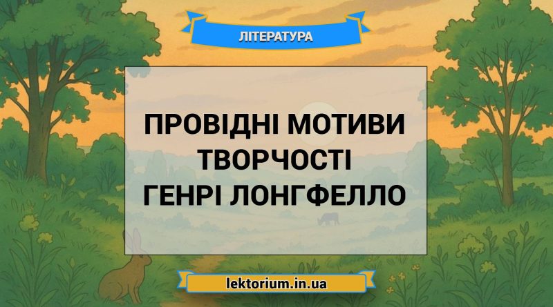 Провідні мотиви творчості Генрі Лонгфелло