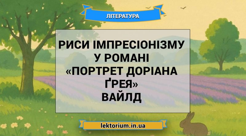 Риси імпресіонізму у романі «Портрет Доріана Ґрея» Вайлд