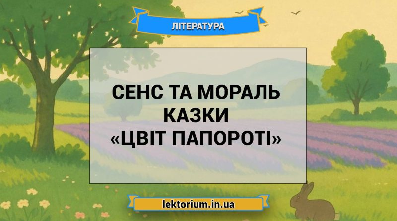 Сенс та мораль казки «Цвіт папороті»