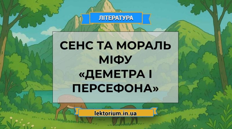 Сенс та мораль міфу «Деметра і Персефона»