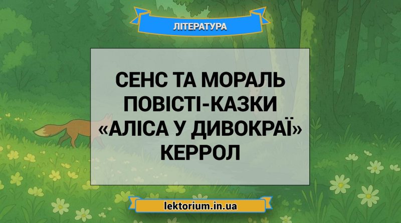 Сенс та мораль повісті-казки «Аліса у Дивокраї» Керрол