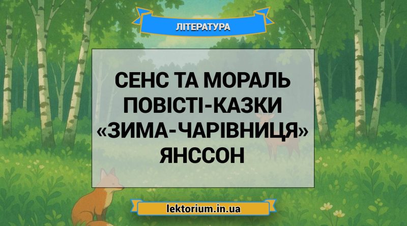 Сенс та мораль повісті-казки «Зима-чарівниця» Янссон