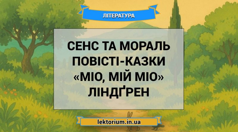 Сенс та мораль повісті-казки «Міо, мій Міо» Ліндґрен
