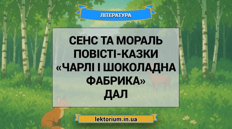 Сенс та мораль повісті-казки «Чарлі і шоколадна фабрика» Дал
