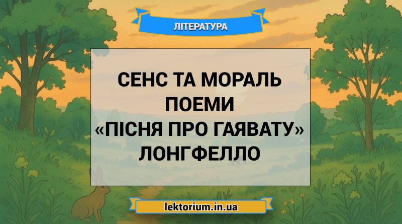 Сенс та мораль поеми «Пісня про Гаявату» Лонгфелло