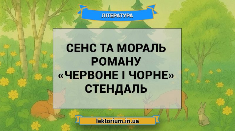 Сенс та мораль роману «Червоне і чорне» Стендаль