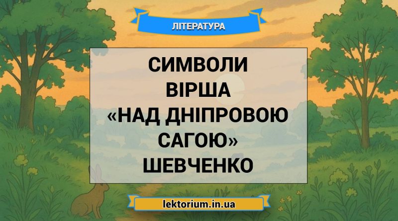 Символи вірша «Над Дніпровою сагою» Шевченко