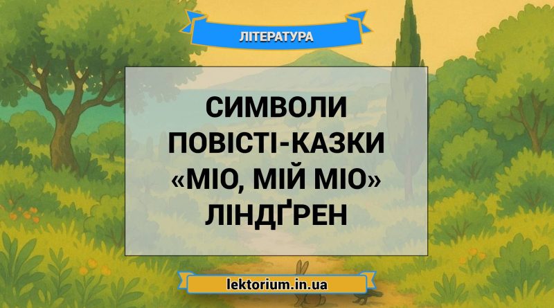 Символи повісті-казки «Міо, мій Міо» Ліндґрен
