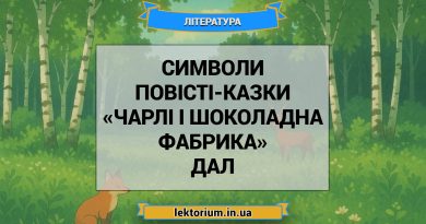 Символи повісті-казки «Чарлі і шоколадна фабрика» Дал