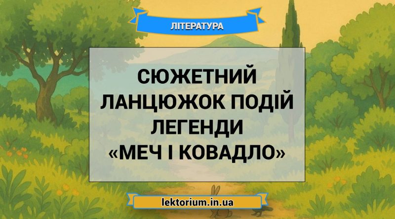 Сюжетний ланцюжок подій легенди «Меч і ковадло»