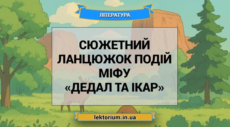 Сюжетний ланцюжок подій міфу «Дедал та Ікар»