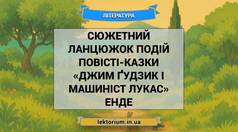 Сюжетний ланцюжок подій повісті-казки «Джим Ґудзик і машиніст Лукас» Енде