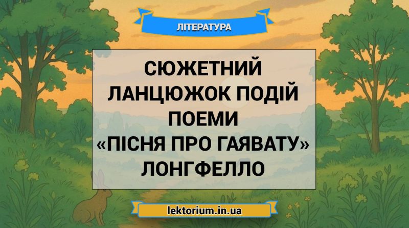 Сюжетний ланцюжок подій поеми «Пісня про Гаявату» Лонгфелло