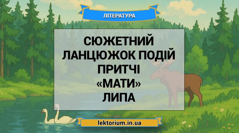Сюжетний ланцюжок подій притчі «Мати» Липа