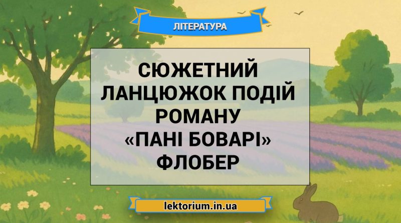 Сюжетний ланцюжок подій роману «Пані Боварі» Флобер