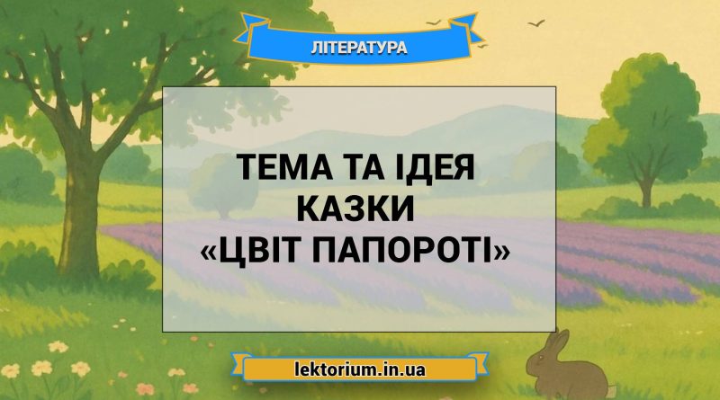 Тема та ідея казки «Цвіт папороті»
