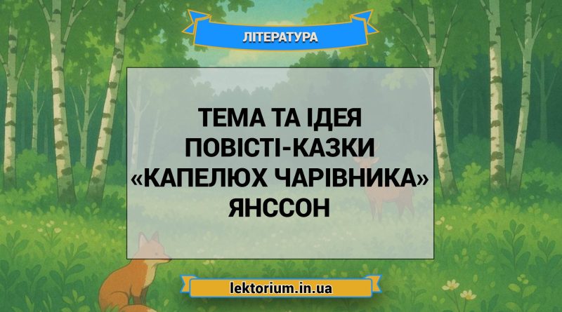 Тема та ідея повісті-казки «Капелюх Чарівника» Янссон