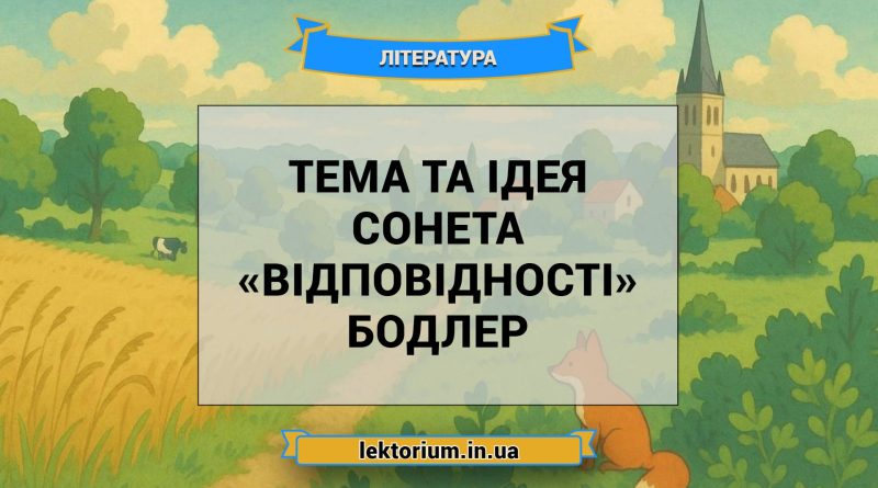Тема та ідея сонета «Відповідності» Бодлер