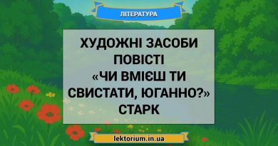 Художні засоби повісті «Чи вмієш ти свистати, Юганно» Старк