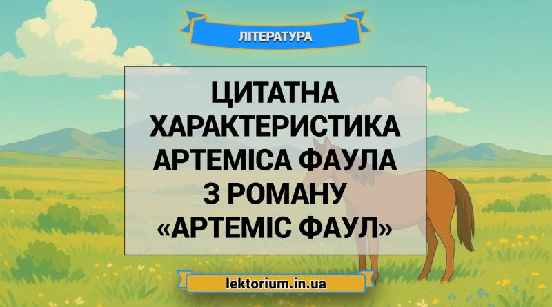 Цитатна характеристика Артеміса Фаула з роману «Артеміс Фаул»