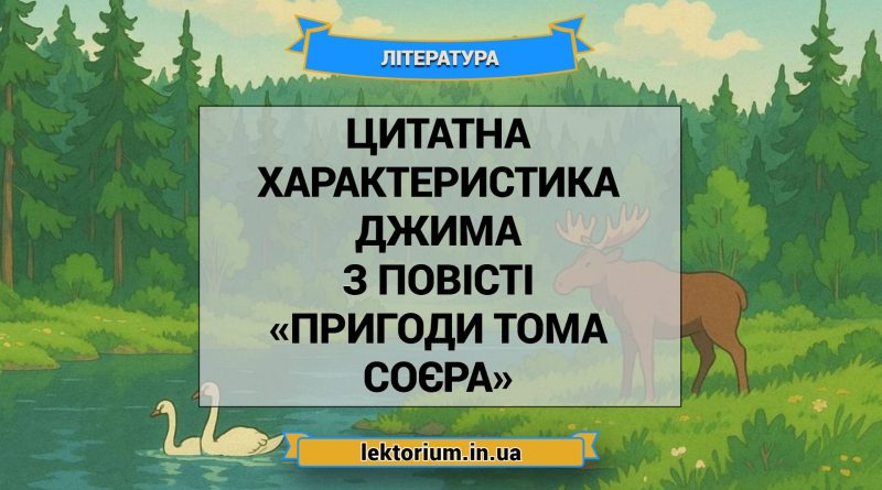 Цитатна характеристика Джима з повісті «Пригоди Тома Соєра»