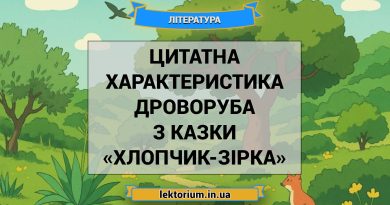 Цитатна характеристика Дроворуба з казки «Хлопчик-Зірка»