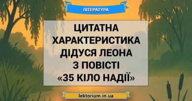 Цитатна характеристика Дідуся Леона з повісті «35 кіло надії»