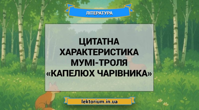 Цитатна характеристика Мумі-троля з «Капелюх Чарівника»
