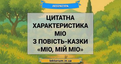 Цитатна характеристика Міо з повість-казки «Міо, мій Міо»