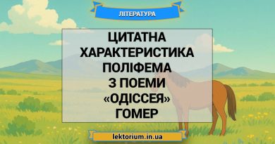 Цитатна характеристика Поліфема з поеми «Одіссея» Гомер