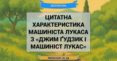 Цитатна характеристика машиніста Лукаса з «Джим Ґудзик і машиніст Лукас»